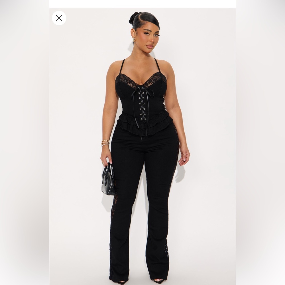 Fashion Nova Lace Me Down Pant Set